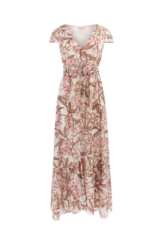 Robe longue Destiny - Ecru et rose