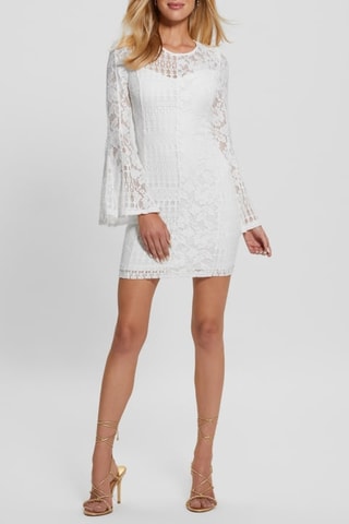 Robe fourreau en dentelle Nicki - Blanc