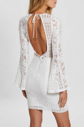 Robe fourreau en dentelle Nicki - Blanc