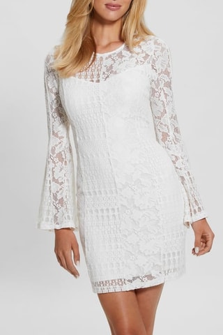 Robe fourreau en dentelle Nicki - Blanc
