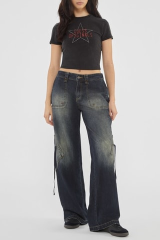 T-shirt cropped Go - Noir