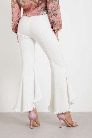 Jean flare taille haute Sofia - Blanc
