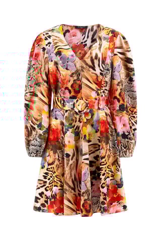 Robe patineuse Wild Flower - Ecru et orange