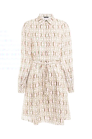 Robe chemise Golden Monogram - Blanc et beige