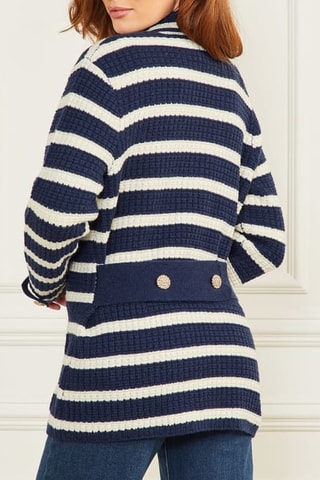 Gilet en laine Gaia - Bleu marine et blanc