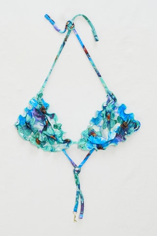 Haut de maillot - Turquoise et blanc
