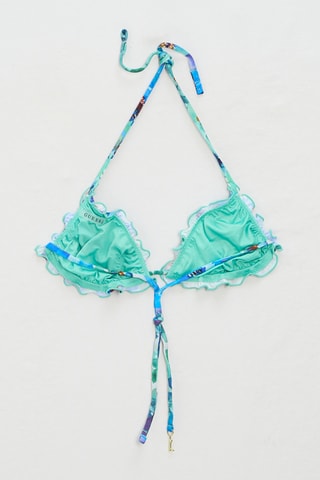 Haut de maillot - Turquoise et blanc