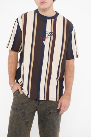 T-shirt - Blanc et marron