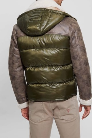 Veste à capuche Puffa - Marron et vert