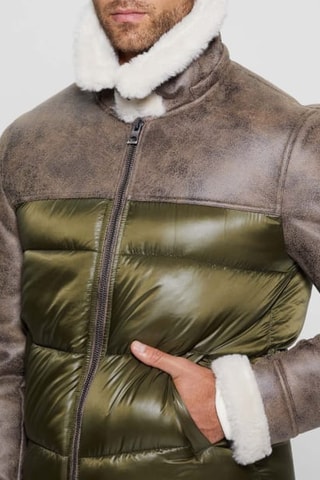 Veste à capuche Puffa - Marron et vert