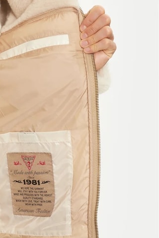 Veste à capuche Puffa - Beige et blanc