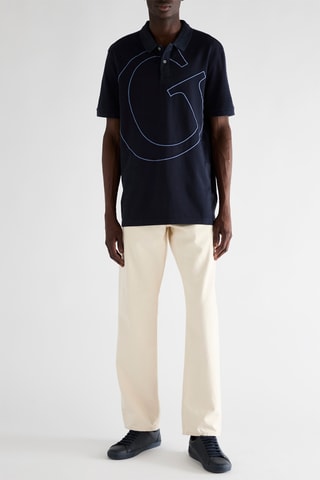 Polo regular Letter - Bleu nuit