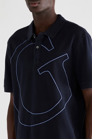 Polo regular Letter - Bleu nuit