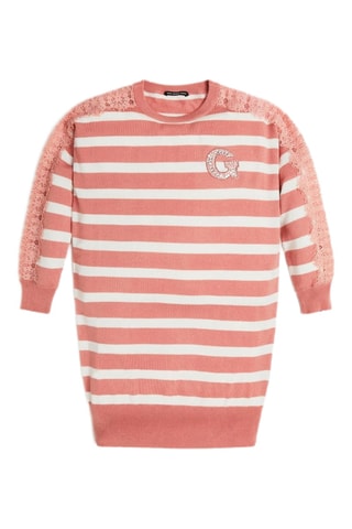 Robe pull - Blanc et rose