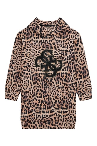 Robe sweat à capuche Scuba - Marron clair et noir