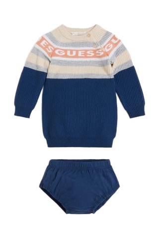 Robe et bloomer - Bleu cobalt et beige