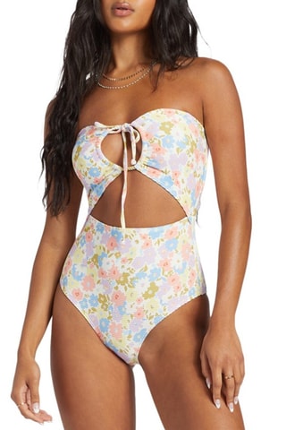 Maillot 1 pièce bustier - Blanc et bleu - Billabong