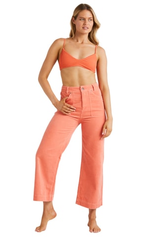Pantalon 7/8 en velours en coton biologique taille haute - Rose - Billabong