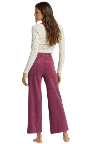 Pantalon slim en velours taille haute - Rose - Billabong