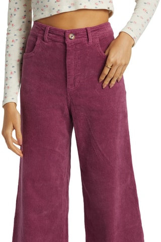Pantalon slim en velours taille haute - Rose - Billabong