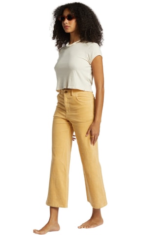 Pantalon slim en velours taille haute - Beige - Billabong