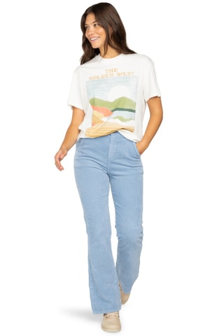Pantalon slim en velours taille haute - Ciel - Billabong