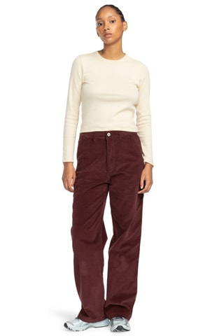 Pantalon relaxed en velours - Bordeaux - Element