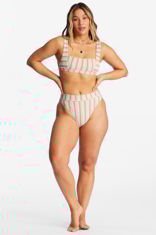 Bas de maillot taille haute - Rose et ciel - Billabong