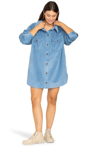 Robe chemise en velours - Bleu clair - Billabong