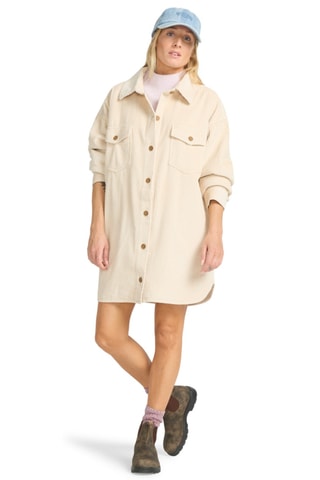 Robe chemise en velours - Blanc - Billabong