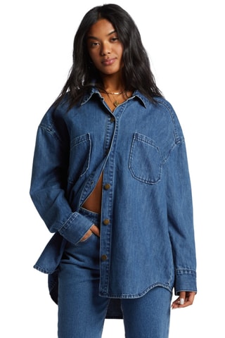 Chemisier en jean oversize - Bleu marine - Billabong