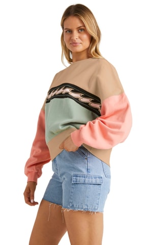 Sweat oversize polaire - Marron - Billabong