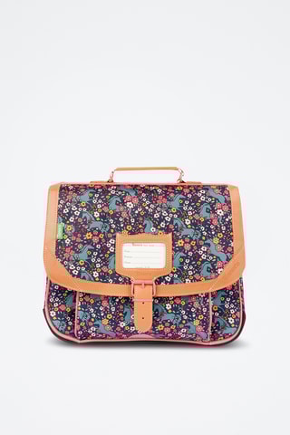 Cartable Alba - Vieux rose et bleu marine