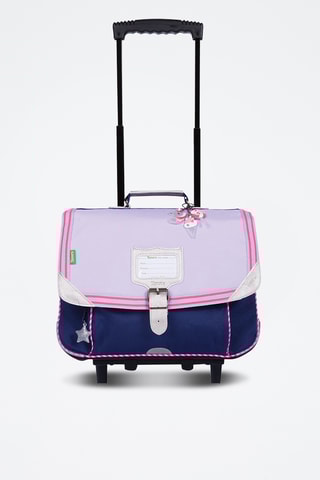 Cartable à roulettes Lisa - Mauve et bleu marine