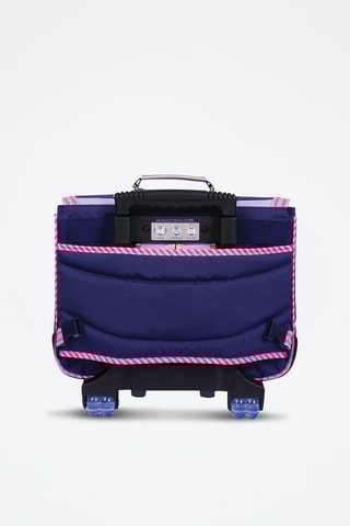 Cartable à roulettes Lisa - Mauve et bleu marine