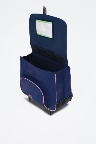 Cartable à roulettes Lisa - Mauve et bleu marine