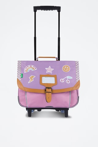 Cartable à roulettes Manon - Violet et rose 