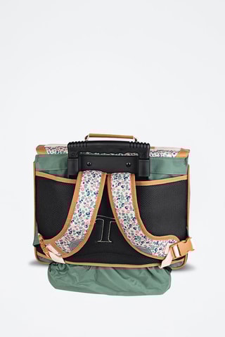 Cartable à roulettes Iris 38 cm - Vert et blanc