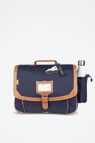 Cartable avec poche gourde Camille 38 cm - Bleu marine
