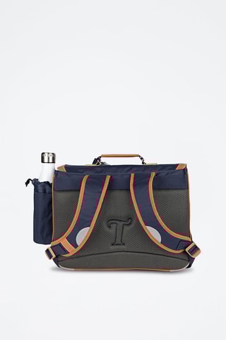Cartable avec poche gourde Camille 38 cm - Bleu marine