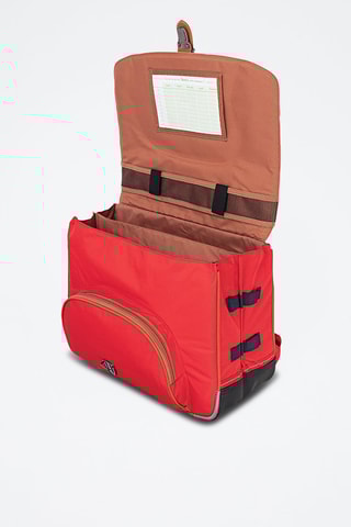 Cartable avec poche gourde Arthur 38 cm - Bleu marine et rouge
