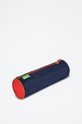 Trousse ronde Arthur - Bleu marine et rouge