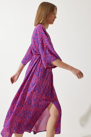 Robe midi - Fuchsia et bleu roi