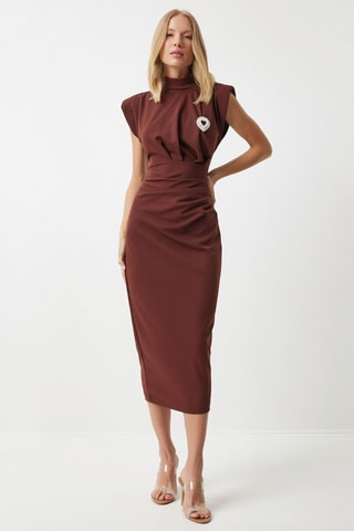 Robe fourreau - Marron