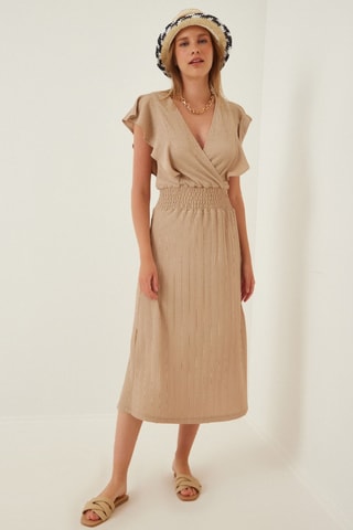 Robe midi - Beige
