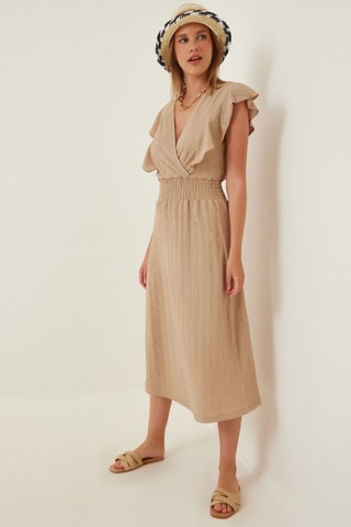 Robe midi - Beige