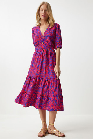 Robe portefeuille - Fuchsia