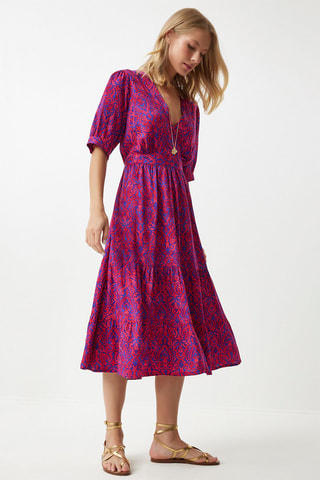 Robe portefeuille - Fuchsia