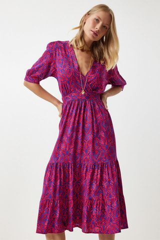 Robe portefeuille - Fuchsia