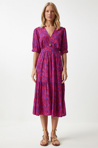 Robe portefeuille - Fuchsia